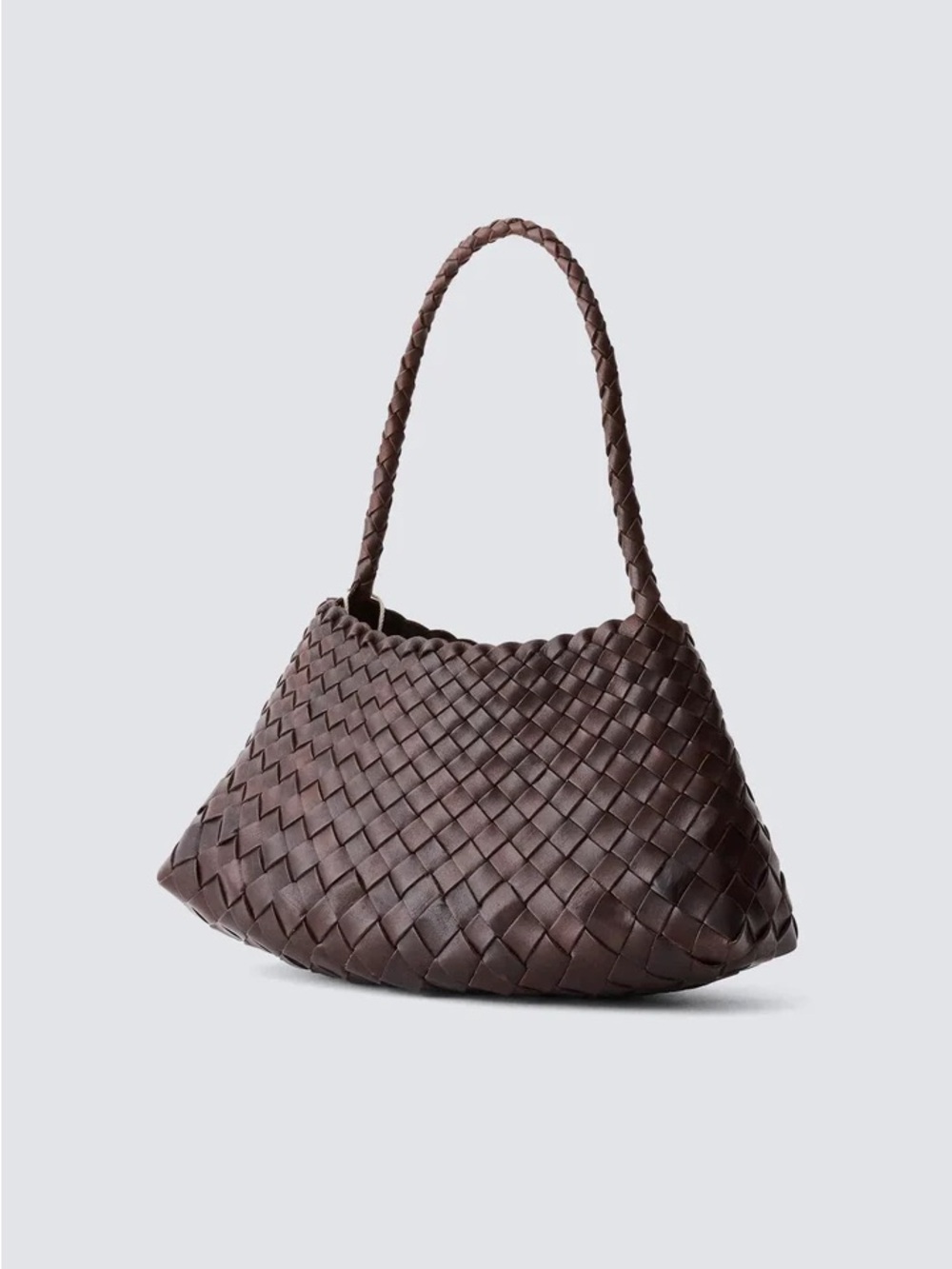 Dragon Diffusion Braided Woven Shoulder Bag in Dark Brown